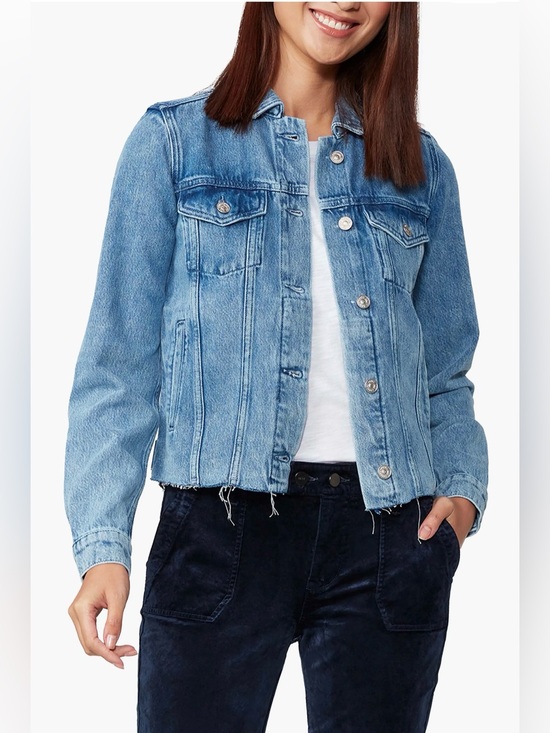 PAIGE Jackets & Blazers - PAIGE Light Blue Denim  Rowan Jacket with Raw Hem pearl blue Sz XS